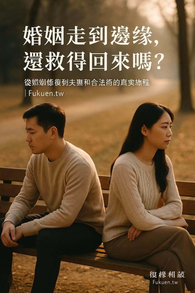 走到離婚邊緣的夫妻安靜坐著思考婚姻修復