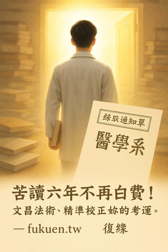 文昌功名法術見證:重考醫學院成功上榜,解決考試焦慮和記憶錯位的專業諮詢。