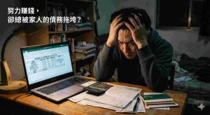 說明：強調「家庭財務危機」、「債務」與「壓力」，精準對應經歷此痛點使用者的潛在搜尋意圖。