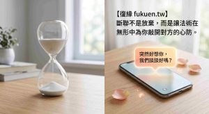 感情挽回中的斷聯心理學與和合術見效時間軸，復緣教您如何神助攻讓對方主動聯繫。